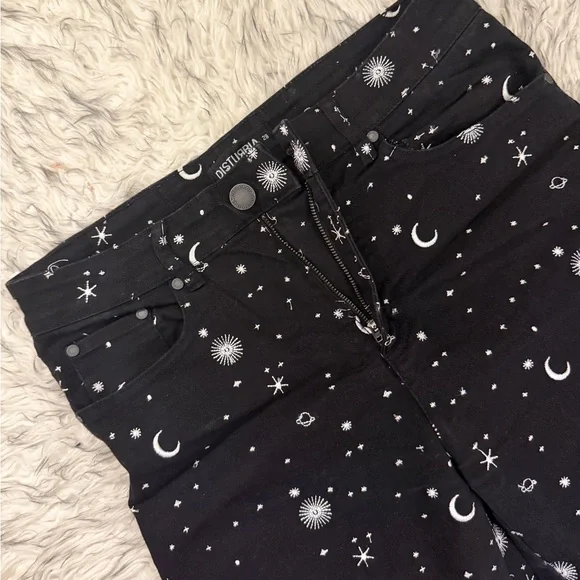 Disturbia ‘Celestial’ Embroidered Jeans - Black - Picture 2 of 9